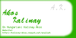 akos kalinay business card